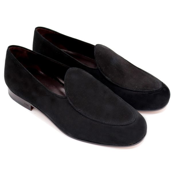 Prado Belgian Slipper Black Suede - Image 2