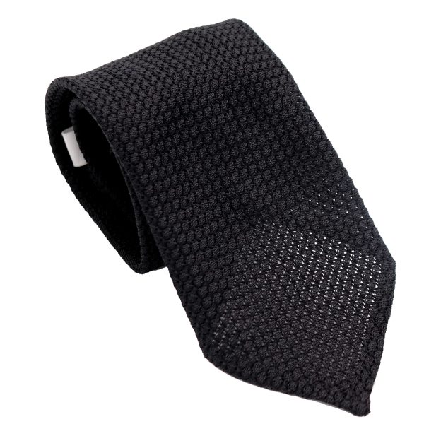 Black Grenadine Neck Tie 1 Black grenadine Tie